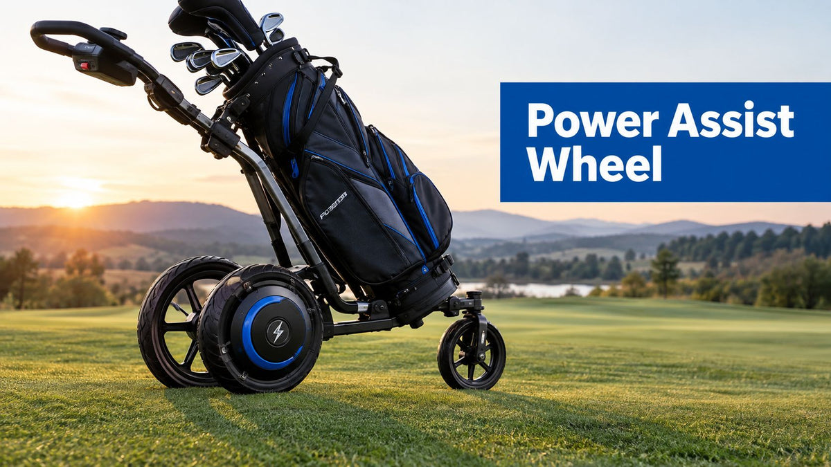 Power Assist Wheel Guide for Golf Push Carts